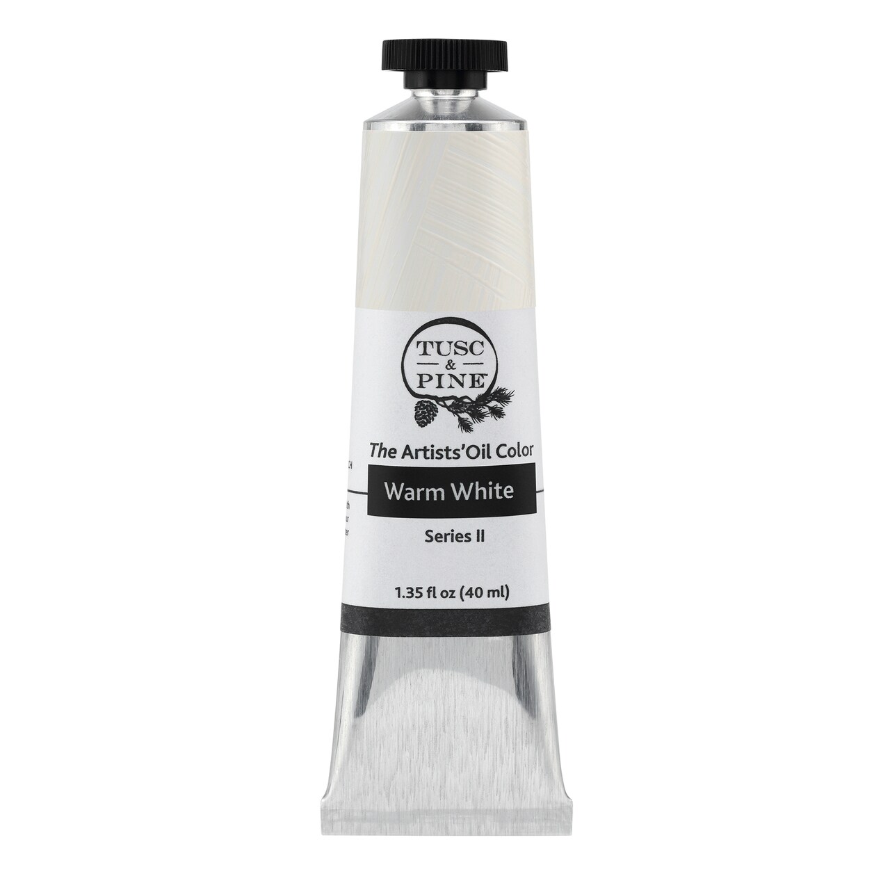 Tusc & Pine Artist Oil Paint - Warm White, 40 ml, Non-Yellowing, Rich & Creamy Consistency, Maximum Pigment Load, Small Batch Milled Oil Paints Made in the USA for Professional Artists